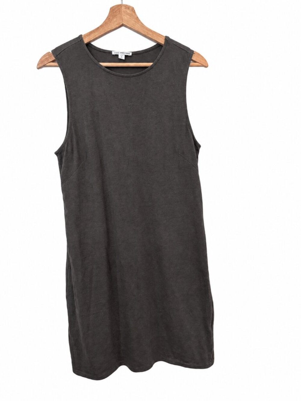 James Perse Sleeveless Scoop Neck Dress Charcoal 3